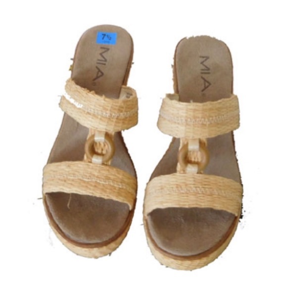 Mia Shoes - NEW  MIA   RAFFIA WEDGE PLATFORM SANDALS SIZE 7.5